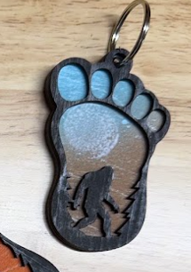 Laser‑Cut Bigfoot Keychain – Handmade in Arkansas
