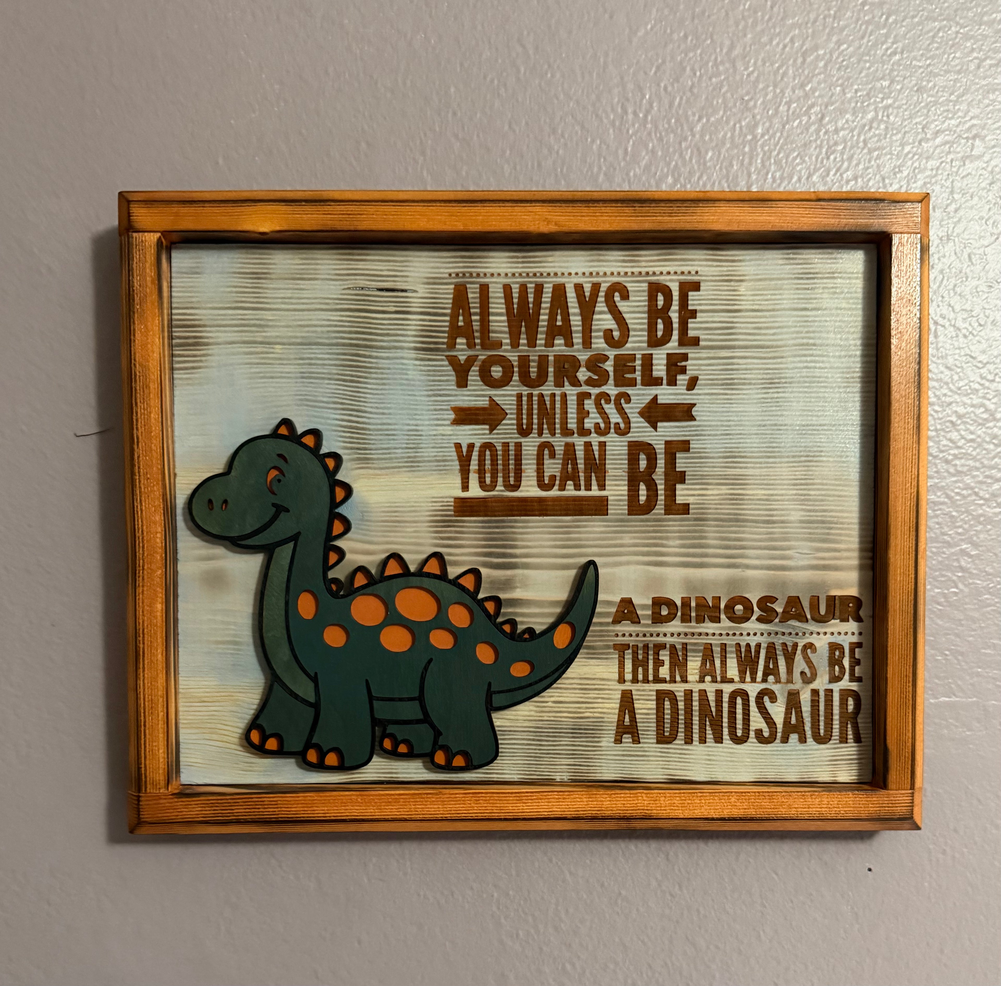 Always Be A Dinosaur Wall Sign 13½″ × 10½″