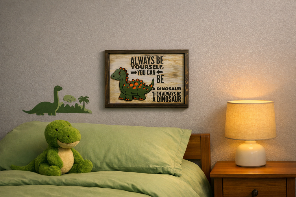 Always Be A Dinosaur Wall Sign 13½″ × 10½″