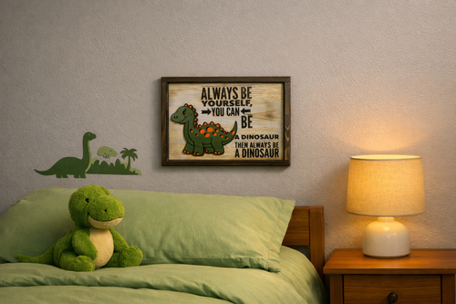 Always Be A Dinosaur Wall Sign 13½″ × 10½″