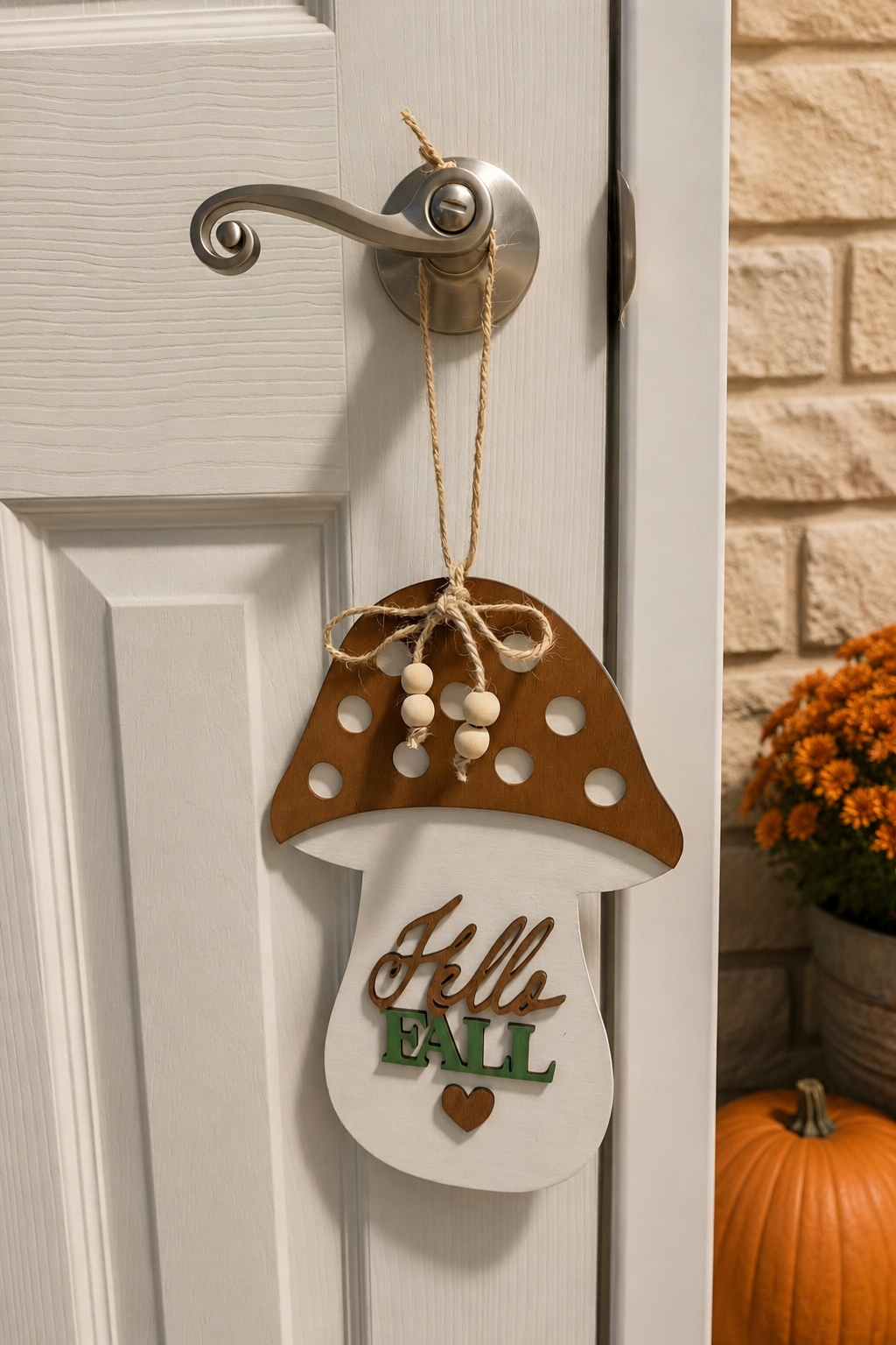 Mushroom “Hello Fall” Door Hanger