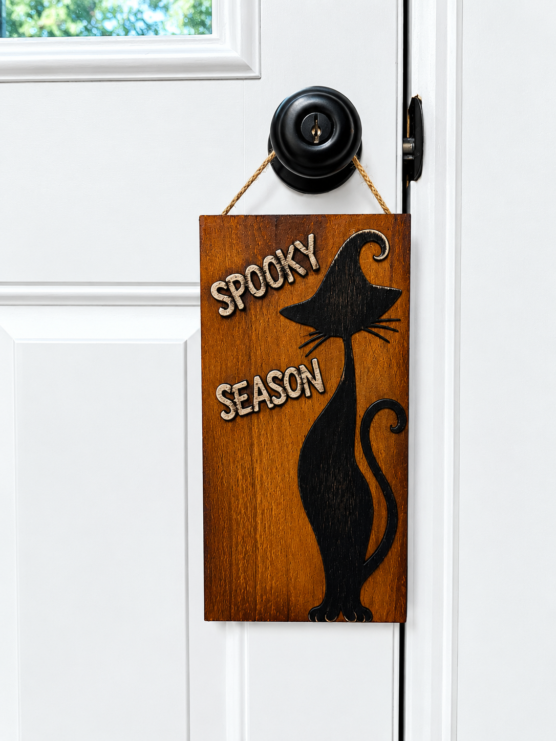 Spooky Season Cat Door Hanger