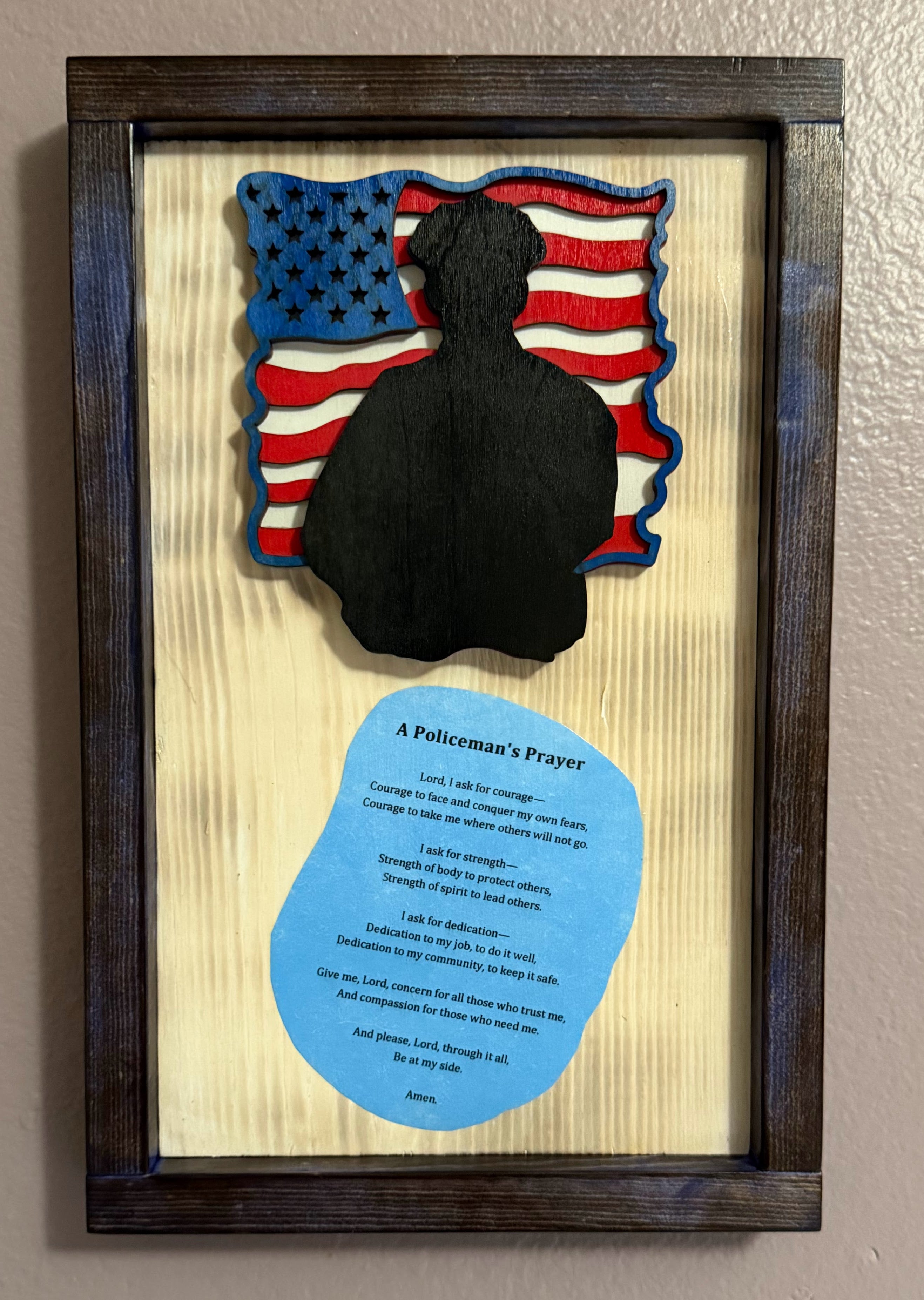 Policeman’s Prayer Wall Art – 13½ x 9 inches