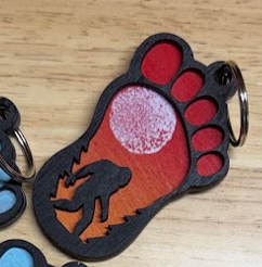 Laser‑Cut Bigfoot Keychain – Handmade in Arkansas