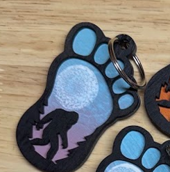 Laser‑Cut Bigfoot Keychain – Handmade in Arkansas