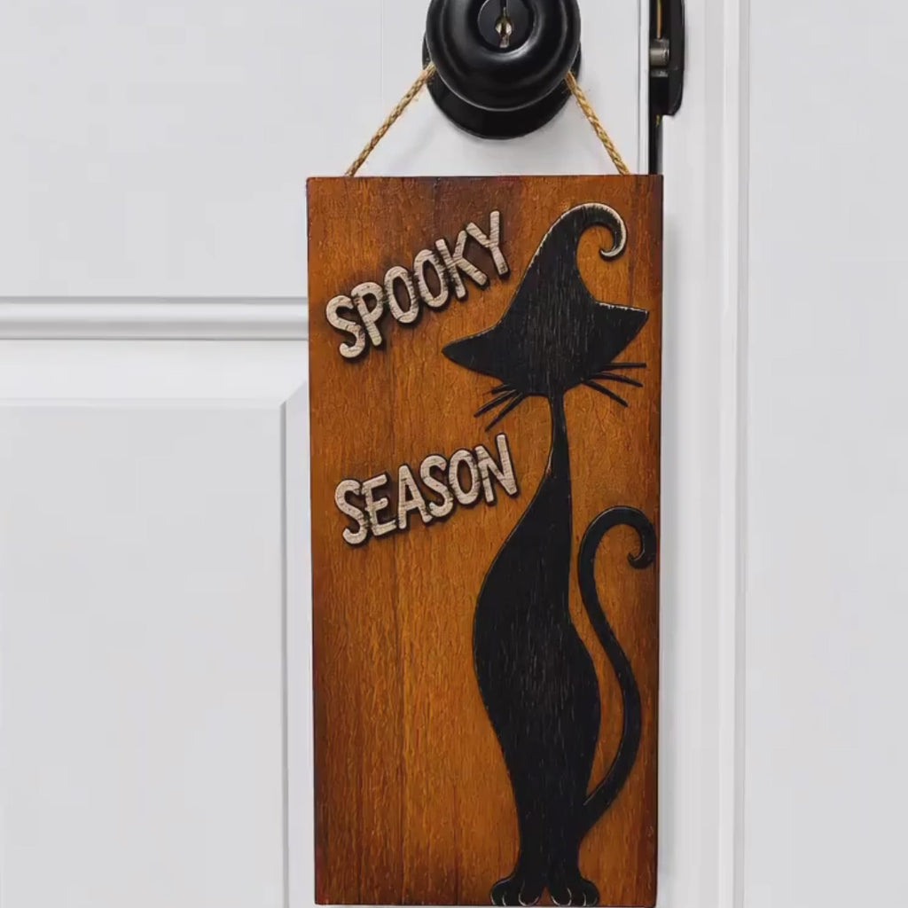 Spooky Season Cat Door Hanger