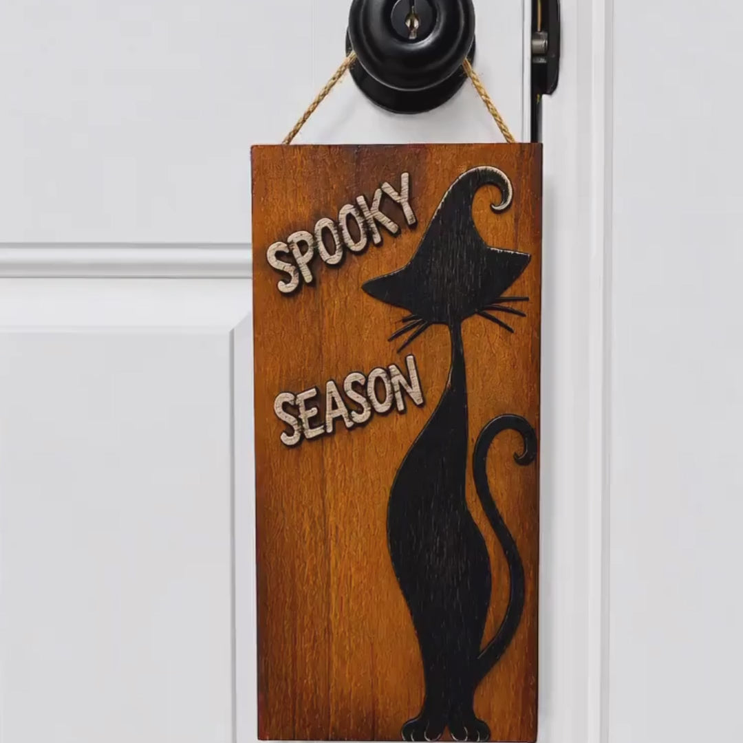 Spooky Season Cat Door Hanger