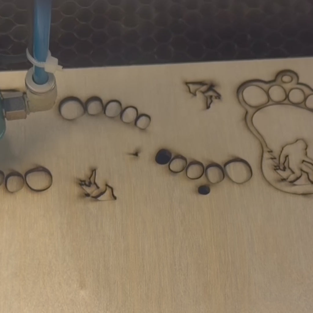 Laser‑Cut Bigfoot Keychain – Handmade in Arkansas